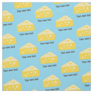 Fun Cheese Pattern Toon Style - optional own text Fabric