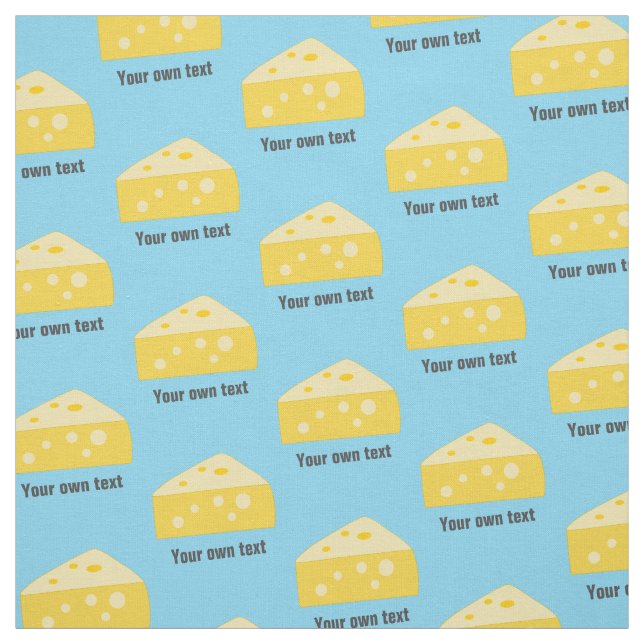 Fun Cheese Pattern Toon Style - optional own text Fabric (Swatch)