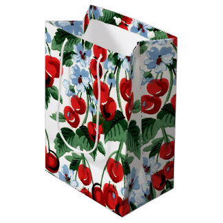 Fun Cherry Jubilee Design Vintage Cherries Medium Gift Bag