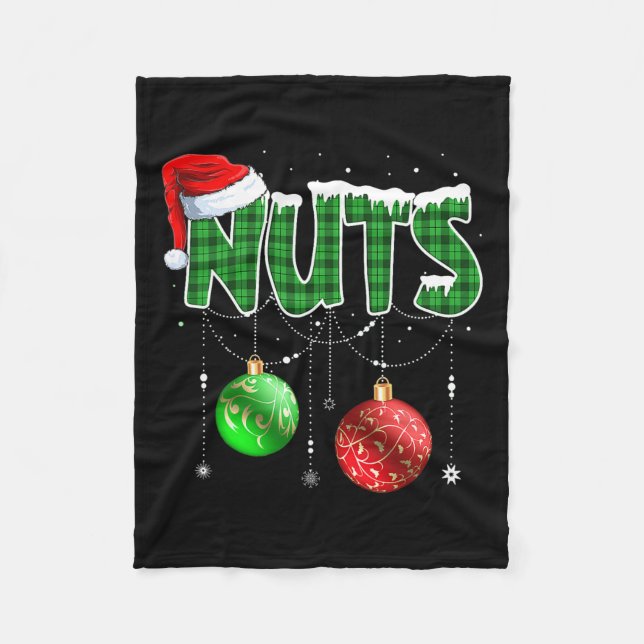 Fun Chest Nuts Christmas Matching Couple Chestnuts Fleece Blanket (Front)