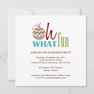 Fun Chevron Christmas Party Invitation