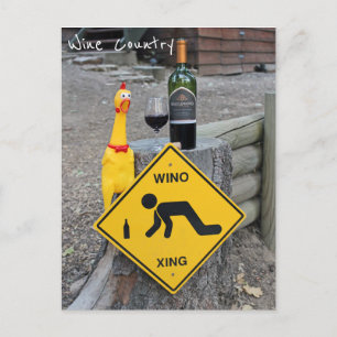 Fun Chicken Wine Country Postcard! Postcard