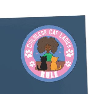 Fun Childless Cat Lady Rule Sticker