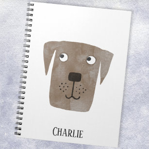 Fun Chocolate Labrador Retriever Dog Personalise Notebook