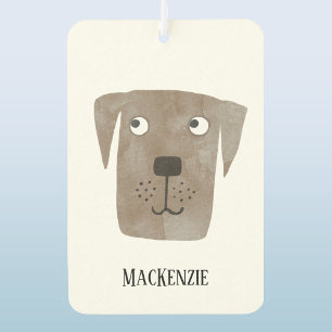 Fun Chocolate Labrador Retriever Dog Personalised Car Air Freshener