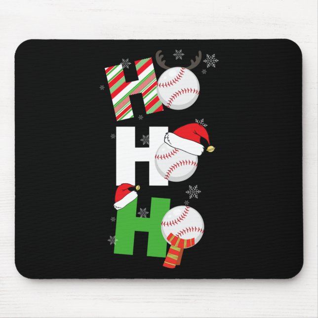 Fun Christmas Baseball Pyjamas Player Matching Tea Mouse Pad (Front)