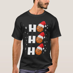 Fun Christmas Basketball Player Ho Ho Ho Sports Fa T-Shirt
