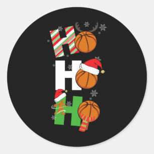 Fun Christmas Basketball Pyjamas Player Matching C Classic Round Sticker
