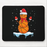 Fun Christmas Basketball Santa Snowman  Mouse Pad<br><div class="desc">Fun Christmas Basketball Santa Snowman</div>