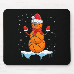 Fun Christmas Basketball Santa Snowman Mouse Pad