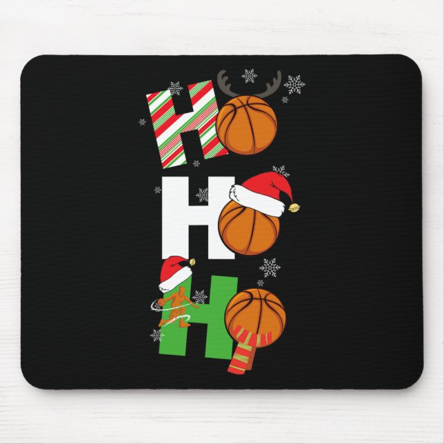 Fun Christmas Bysketbyll Pyjamas Player Matching C Mouse Pad (Front)