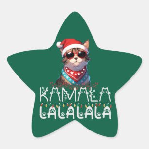 Fun Christmas Cat Kamala La La La La La Sticker