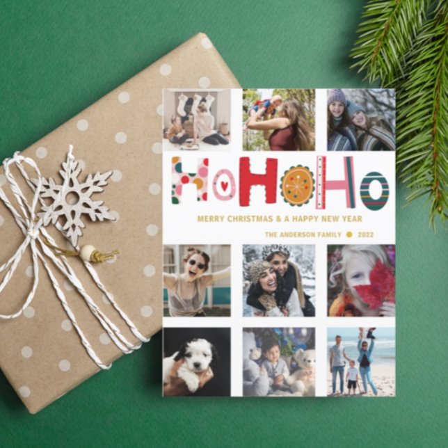 Fun Christmas Colorful Ho Ho Ho  Postcard (Creator Uploaded)