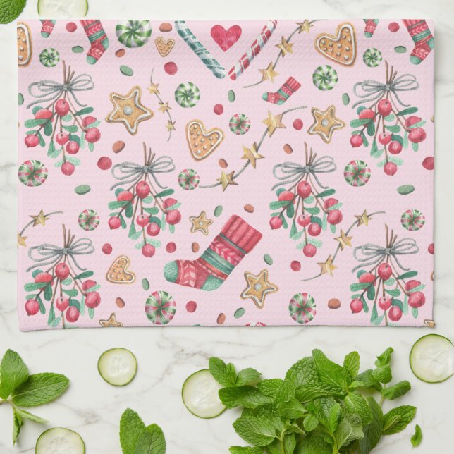 Fun Christmas Cookies and Candies   Tea Towel (Folded)