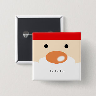 Fun Christmas Cute Minimal Santa Face 15 Cm Square Badge