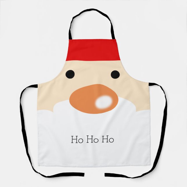 Fun Christmas Cute Minimal Santa Face Apron (Front)