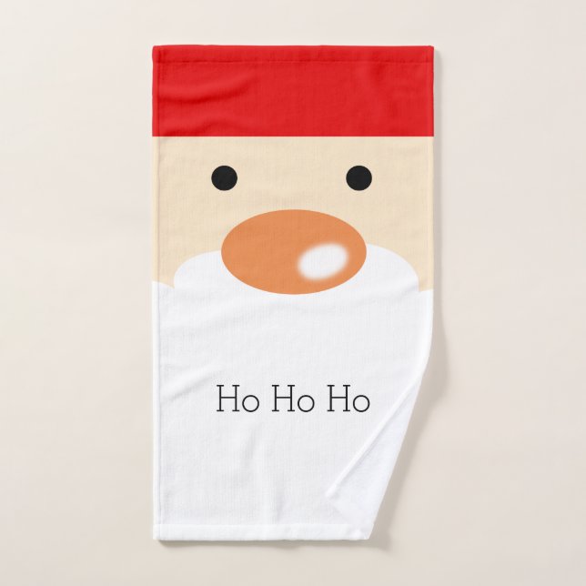 Fun Christmas Cute Minimal Santa Face Bath Towel Set (Hand Towel)
