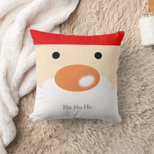 Fun Christmas Cute Minimal Santa Face Cushion