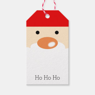 Fun Christmas Cute Minimal Santa Face Gift Tags