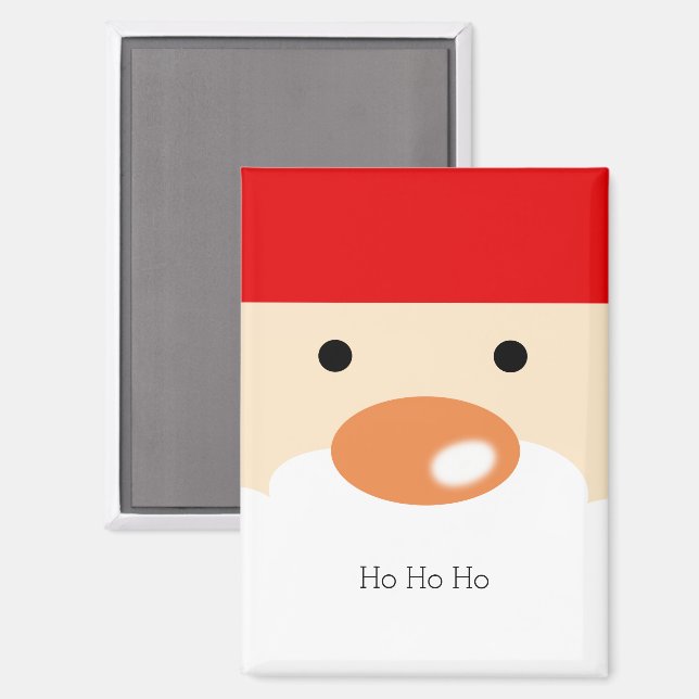 Fun Christmas Cute Minimal Santa Face Magnet (Front/Back)