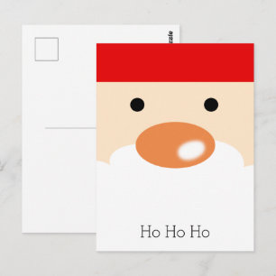 Fun Christmas Cute Minimal Santa Face Postcard