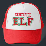 Fun Christmas ELF Trucker Hat<br><div class="desc">Funny CERTIFIED ELF Christmas Hat</div>