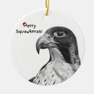 Fun Christmas Falcon Ornament