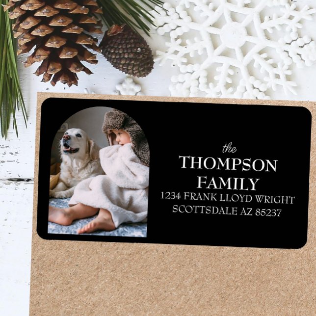 Fun Christmas Family Photo Return Address Mailing Label (Creator Uploaded)