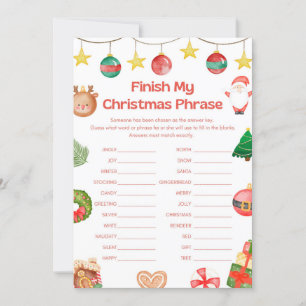 Fun Christmas Game - Not Editable - Invitation