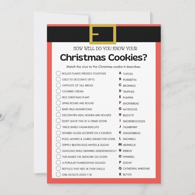 Fun Christmas Game - Not Editable -  Invitation (Front)