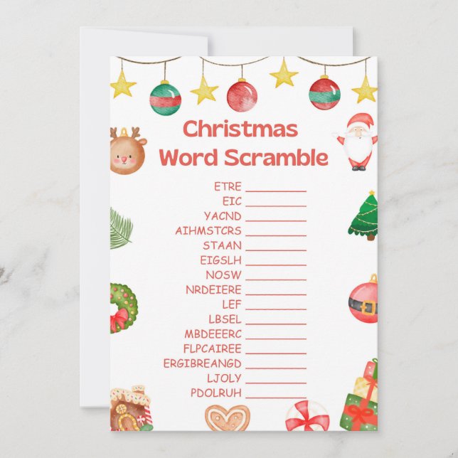 Fun Christmas Game - Not Editable -  Invitation (Front)
