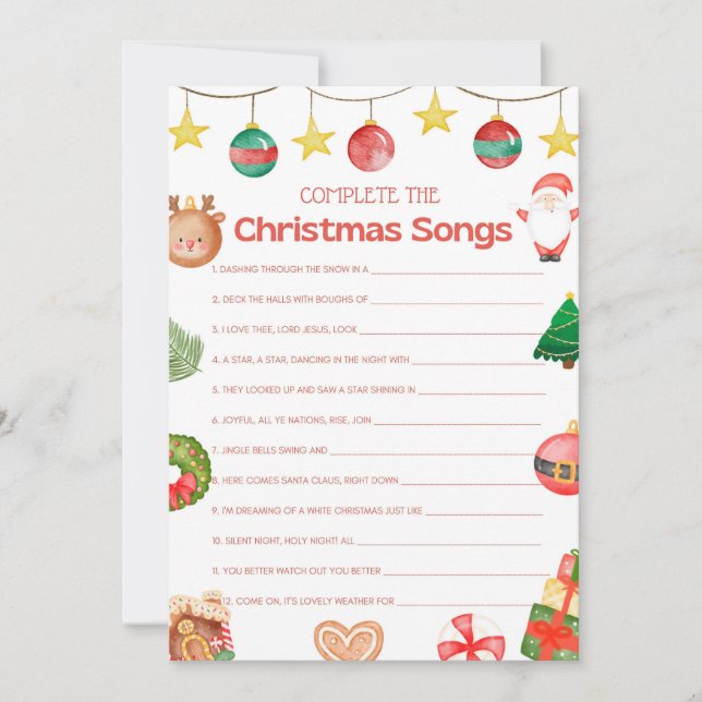 Fun Christmas Game - Not Editable -  Invitation (Front)