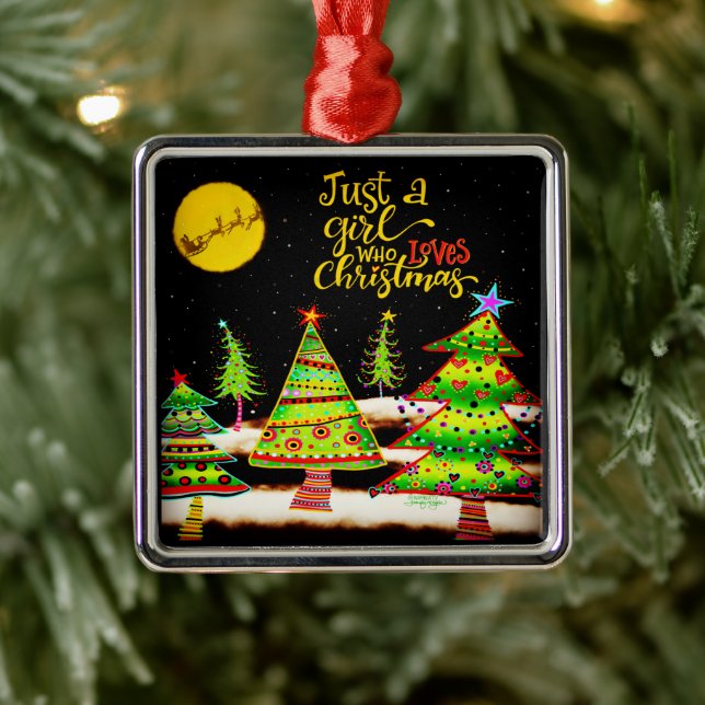 Fun Christmas Girl Quote Festive Inspirivity  Metal Tree Decoration (Tree)