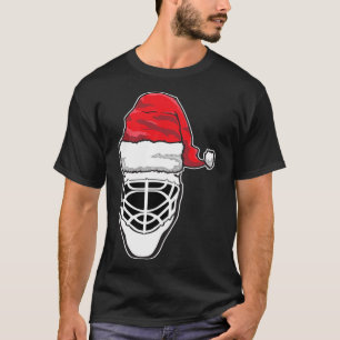 Fun Christmas Hockey Goalie Mask Santa Hat Xmas Gi T-Shirt