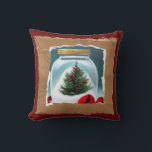 Fun Christmas in a jar collage decoration Cushion<br><div class="desc">A cute fun Christmas decoration pillow for the home. This makes a lovely gift for family and friends this Xmas. Christmas caught in a jar is a beautiful Christmas collage. You feel like if you open it you will smell Christmas.</div>