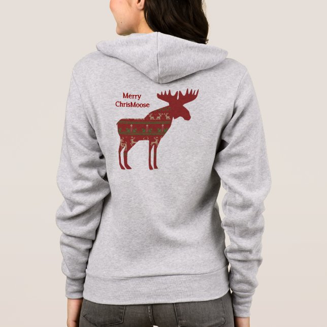 Fun Christmas Moose in Sweater Design Chrismoose h (Back)