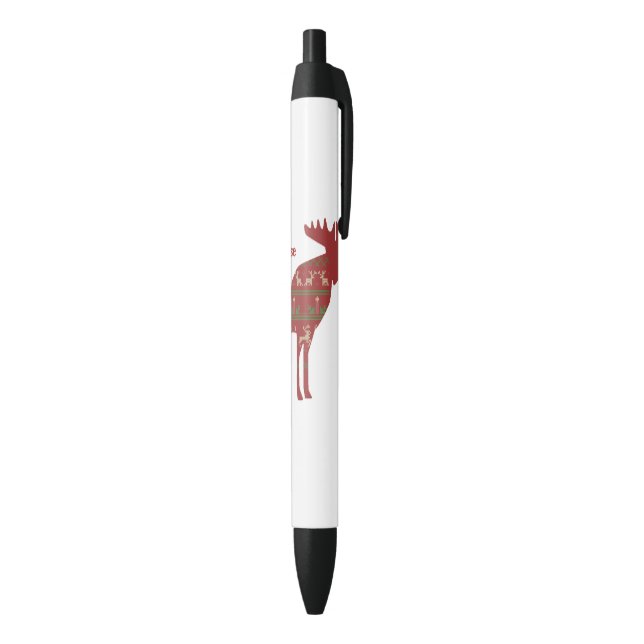 Fun Christmas Moose in Sweater Design Chrismoose h Black Ink Pen (Bottom (Vertical))