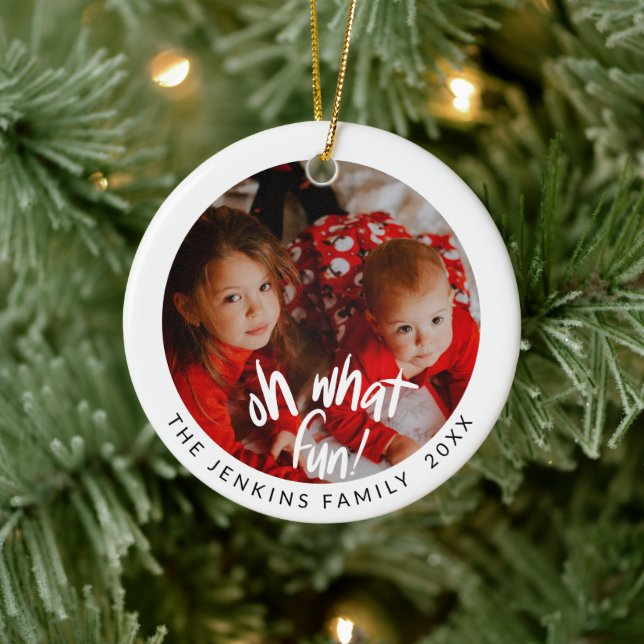 Fun Christmas Photo Ceramic Tree Decoration (Tree)