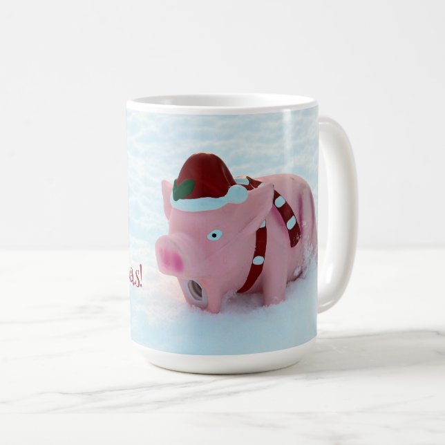 Fun Christmas Piggy Coffee Cup! Mug (Front Right)