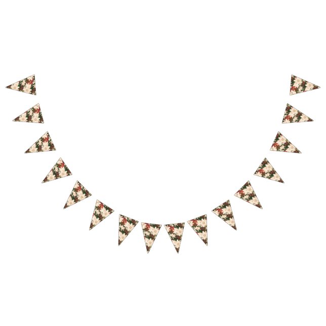 Fun Christmas Poinsettia Splendour Holiday Bunting (All)