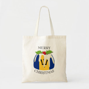 Fun   Christmas Pudding   BARBADOS FLAG Tote Bag