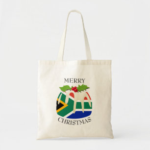 Fun Christmas Pudding with SOUTH AFRICA FLAG Tote Bag