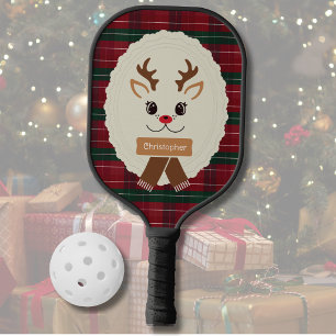Fun Christmas Reindeer Pickleball Paddle For Him