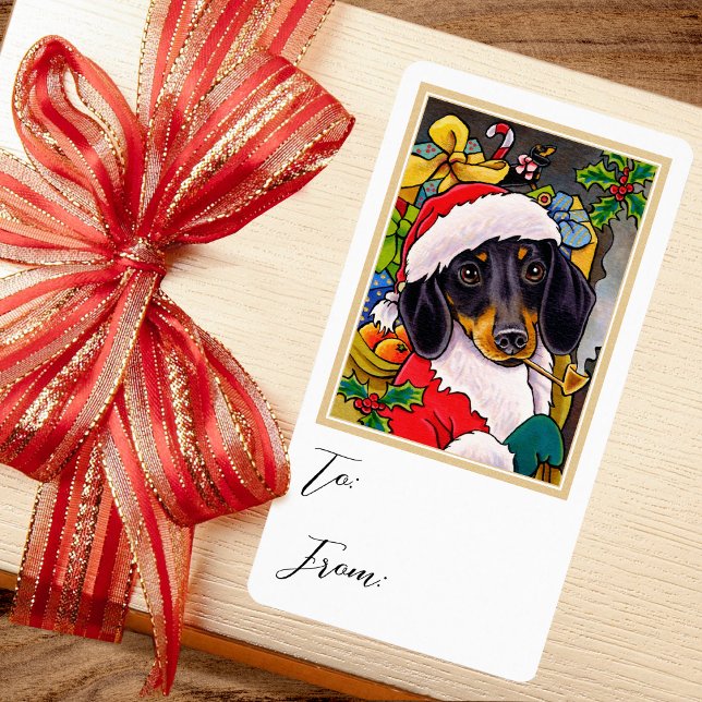 Fun Christmas Santa Dog Dachshund Gift Sack (Creator Uploaded)