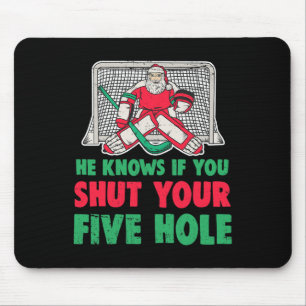 Fun Christmas Santa Ice Hockey Goaltender Goalie 1 Mouse Pad