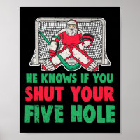 Fun Christmas Santa Ice Hockey Goaltender Goalie 1