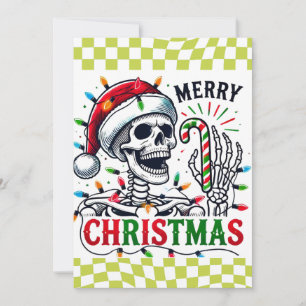 Fun Christmas Skeleton Holiday Thank You Card