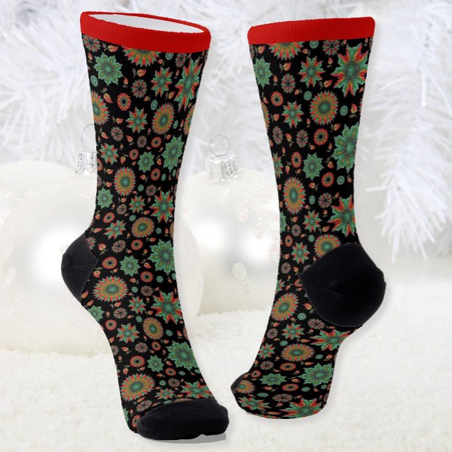 Fun Christmas Socks in Red Green & Black (Creator Uploaded)