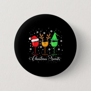 Fun Christmas Spirits Gles Of Wine Xmas Holidays P 6 Cm Round Badge