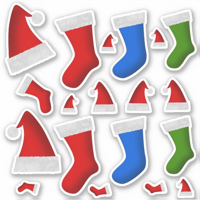 Fun Christmas Stockings & Christmas Santa Hats (Front)